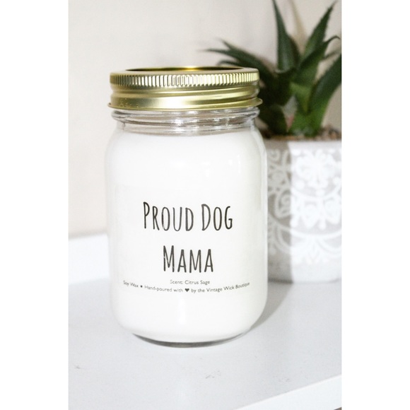 Hand Crafted Other - (2)🌟SALE🌟 “Proud dog momma” 8oz SOY candle